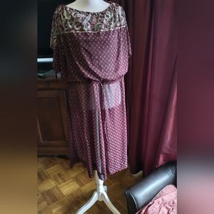Jerell of Texas burgundy print dress size 9